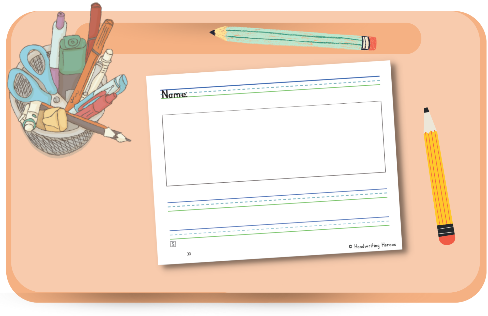 Three-Lined Handwriting Paper