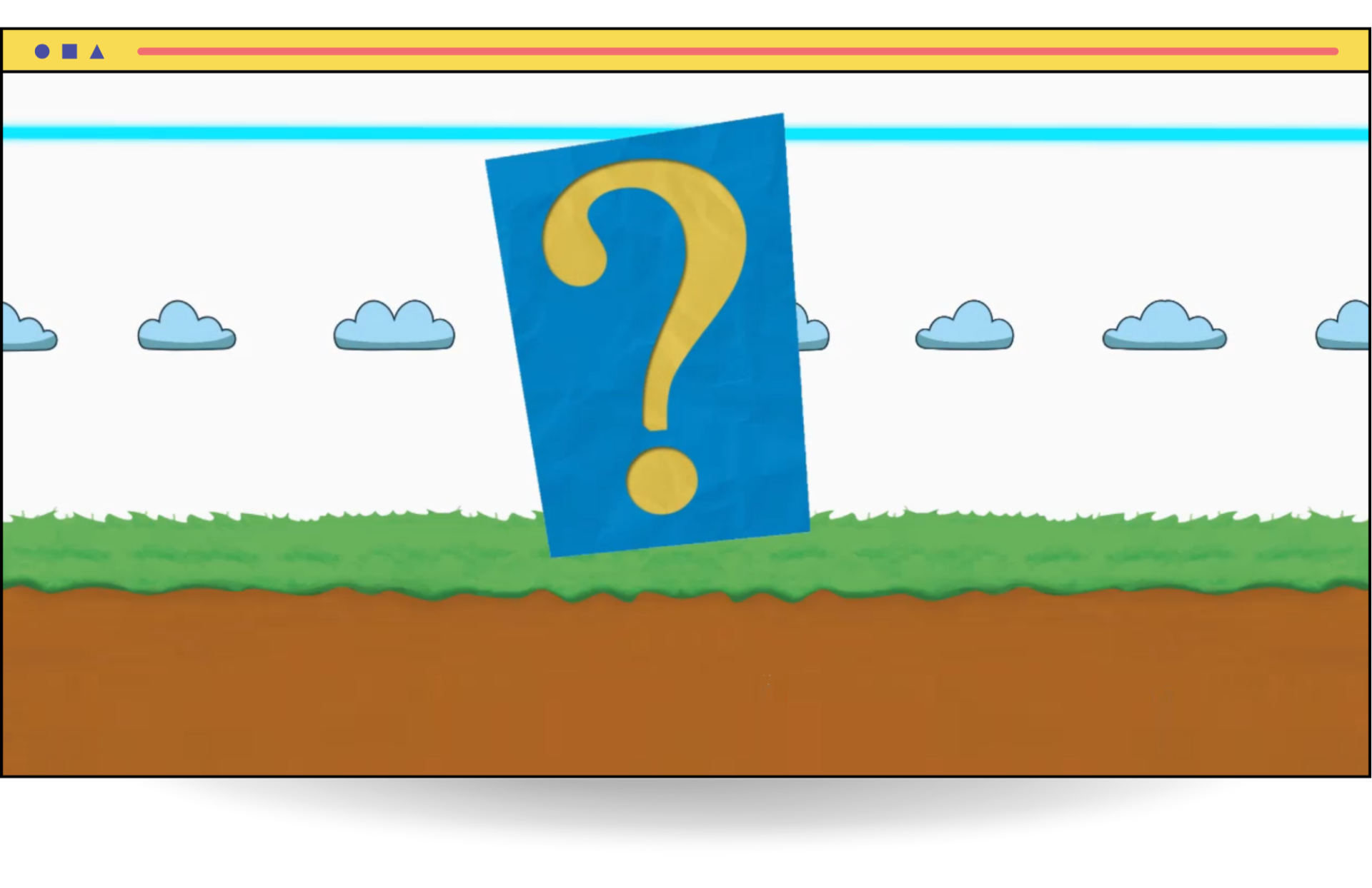 Sky, grass, and dirt letters